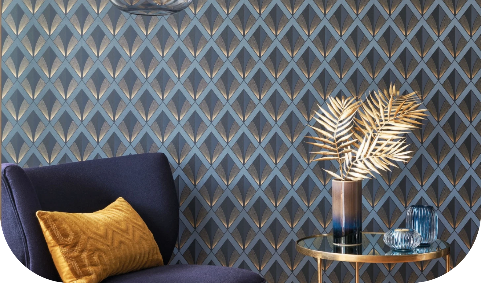 Living Room with Twenties Wallpaper 